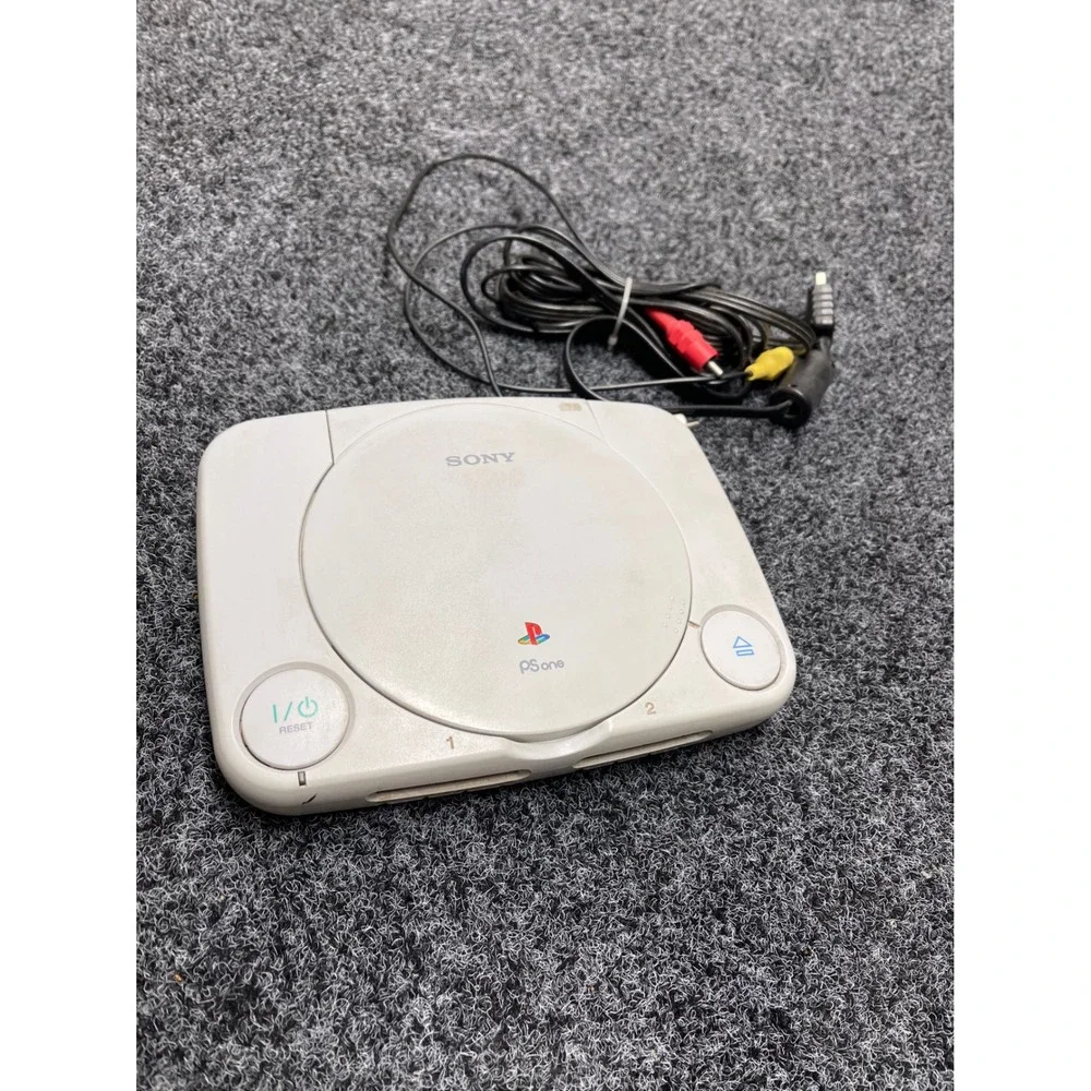 Sony PSone Console SCPH-101 White Slim PlayStation 1 with AV Cable untested